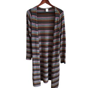 Colorful Striped Open Cardigan